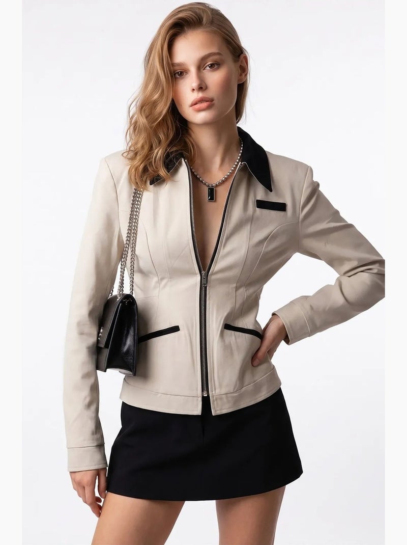 Blazer de algodón mixray Beige arcilla - Kiabi