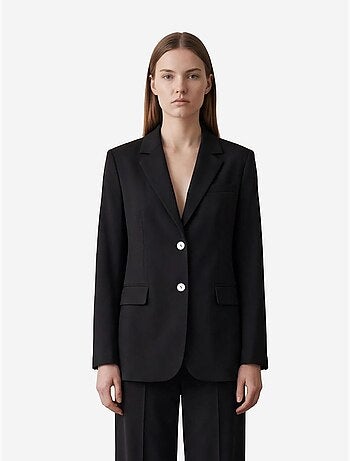 Blazer de algodón y lino con cierre de botones my fashion