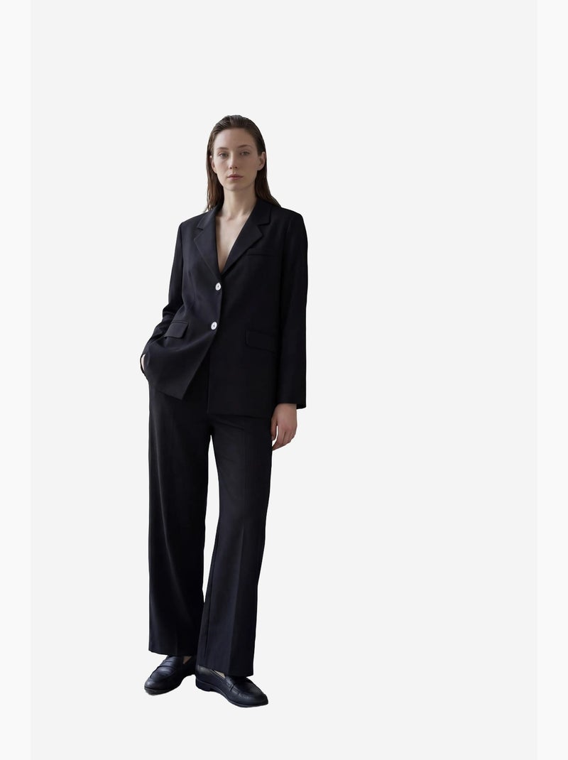 Blazer de algodón y lino con cierre de botones my fashion Negro - Kiabi