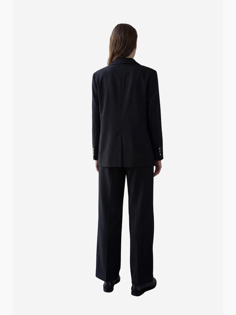 Blazer de algodón y lino con cierre de botones my fashion Negro - Kiabi