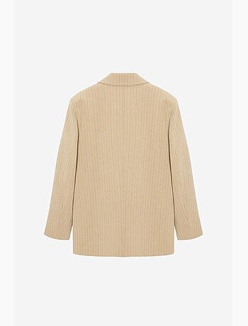 Blazer de crepé a rayas con cuello chal dilvin