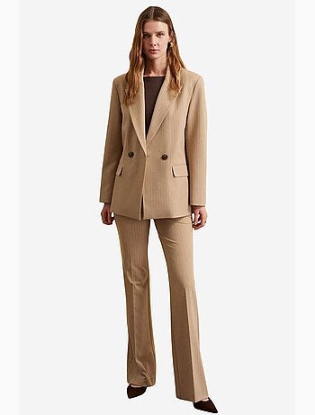Blazer de crepé a rayas con cuello chal dilvin