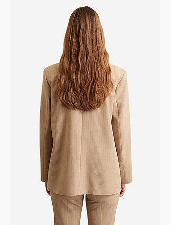 Blazer de crepé a rayas con cuello chal dilvin