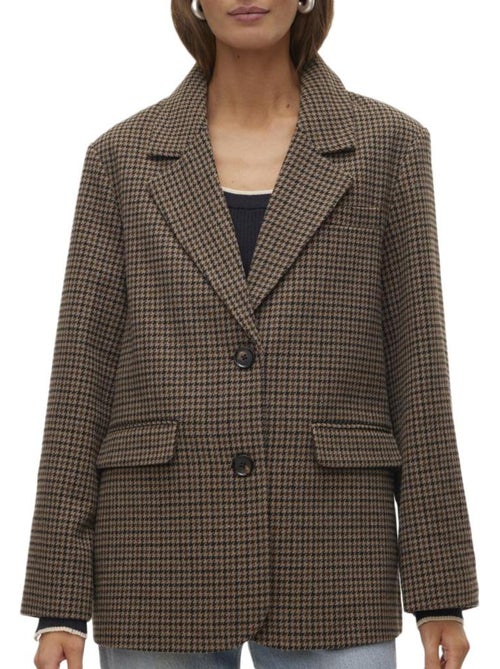Blazer de Cuadros Pata de Gallo para Mujer Vero Moda - Kiabi
