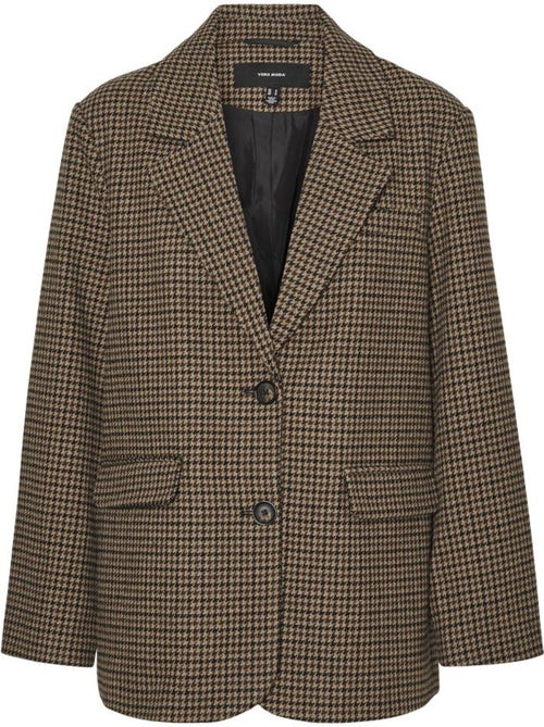 Blazer de Cuadros Pata de Gallo para Mujer Vero Moda - Kiabi Blazer de Cuadros Pata de Gallo para Mujer Vero Moda - Kiabi