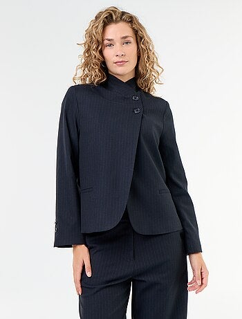 Blazer de cuello alto con efecto cruzado