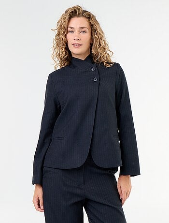 Blazer de cuello alto con efecto cruzado