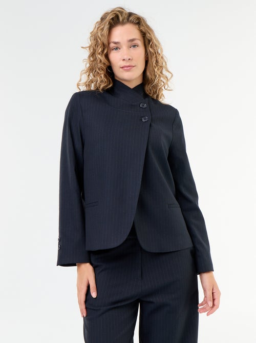 Blazer de cuello alto con efecto cruzado - Kiabi