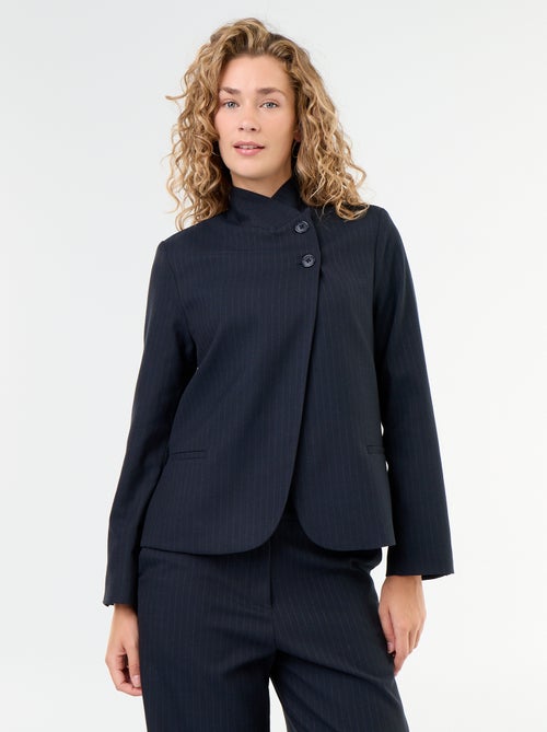 Blazer de cuello alto con efecto cruzado - Kiabi
