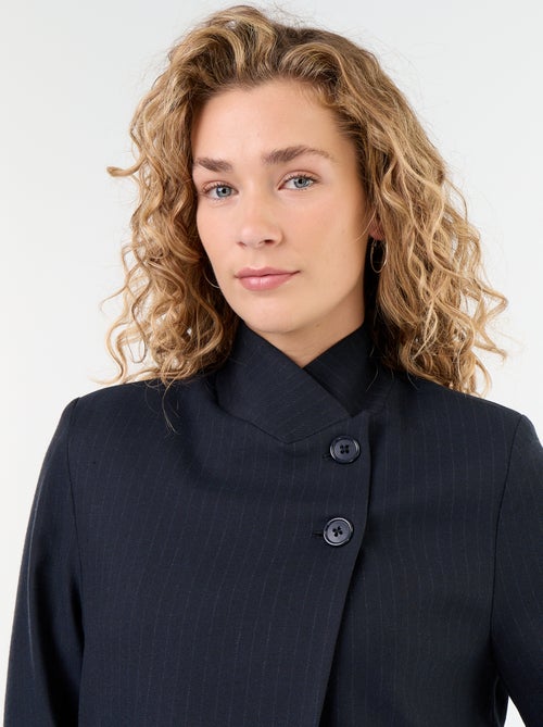 Blazer de cuello alto con efecto cruzado - Kiabi