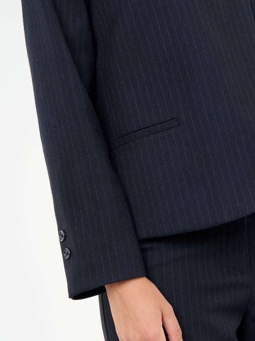 Blazer de cuello alto con efecto cruzado - Kiabi