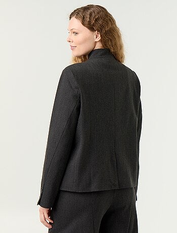 Blazer de cuello alto con efecto cruzado