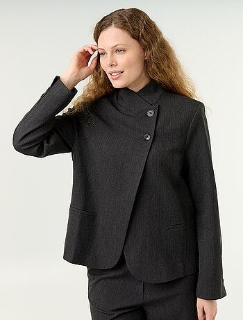 Blazer de cuello alto con efecto cruzado