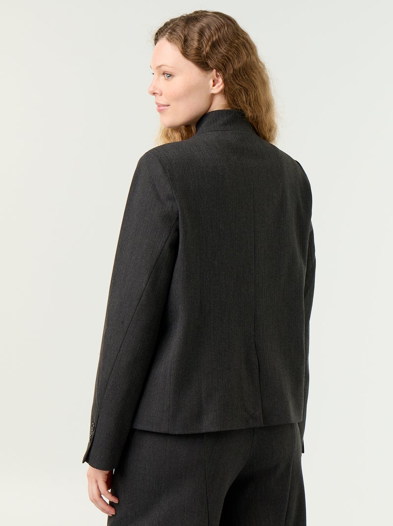 Blazer de cuello alto con efecto cruzado Gris - Kiabi