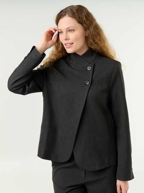 Blazer de cuello alto con efecto cruzado - Kiabi