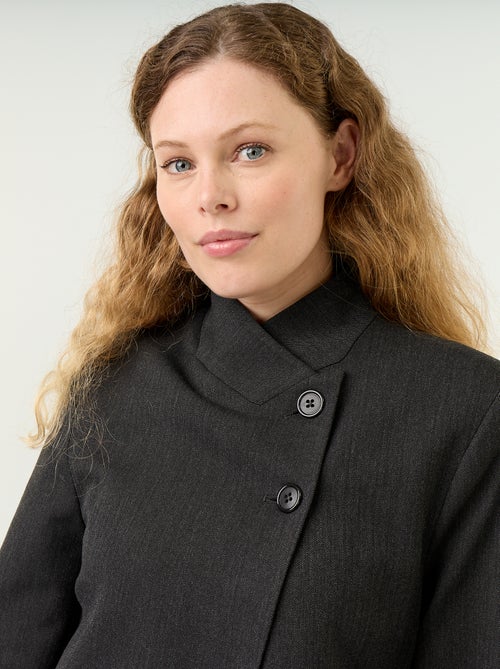 Blazer de cuello alto con efecto cruzado - Kiabi