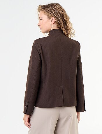 Blazer de cuello alto con efecto cruzado