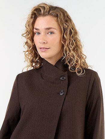 Blazer de cuello alto con efecto cruzado