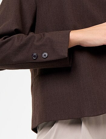 Blazer de cuello alto con efecto cruzado