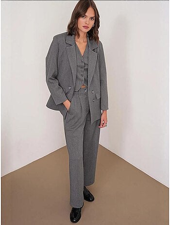 Blazer de manga larga con detalle de plumas artificiales mixray