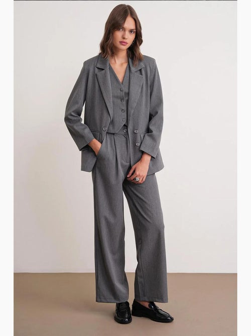 Blazer de manga larga con detalle de plumas artificiales mixray - Kiabi