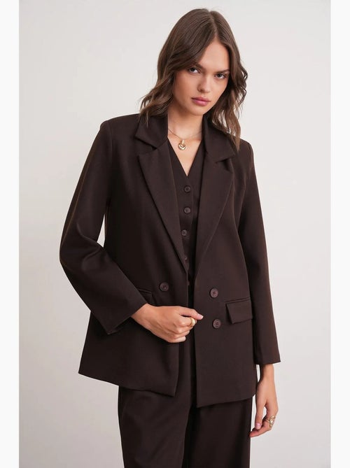 Blazer de manga larga con detalle de plumas artificiales mixray - Kiabi
