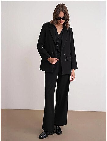 Blazer de manga larga con detalle de plumas artificiales mixray
