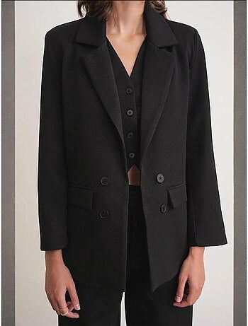 Blazer de manga larga con detalle de plumas artificiales mixray