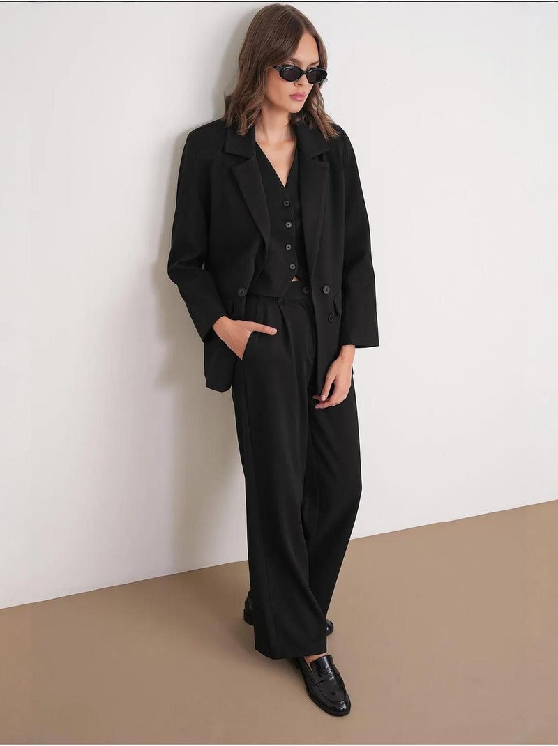 Blazer de manga larga con detalle de plumas artificiales mixray Negro - Kiabi