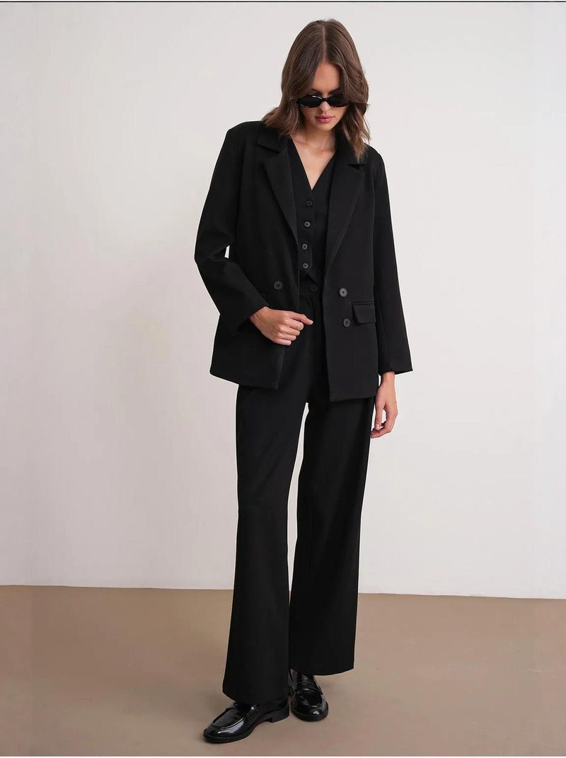 Blazer de manga larga con detalle de plumas artificiales mixray Negro - Kiabi