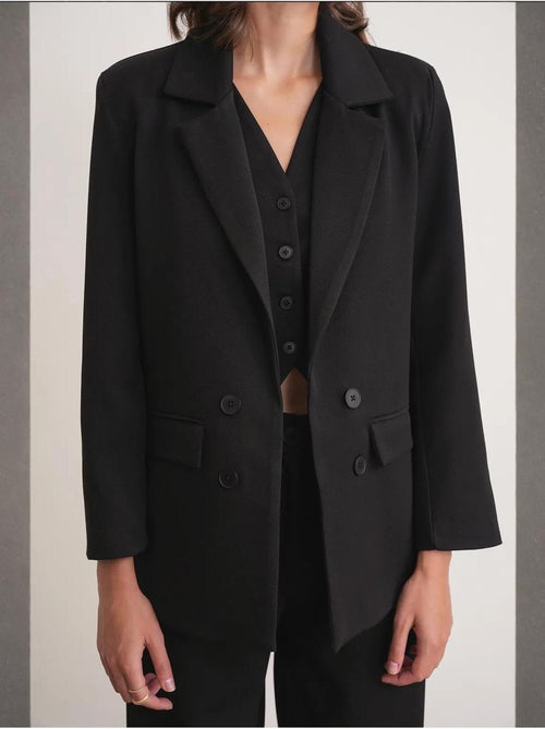 Blazer de manga larga con detalle de plumas artificiales mixray - Kiabi