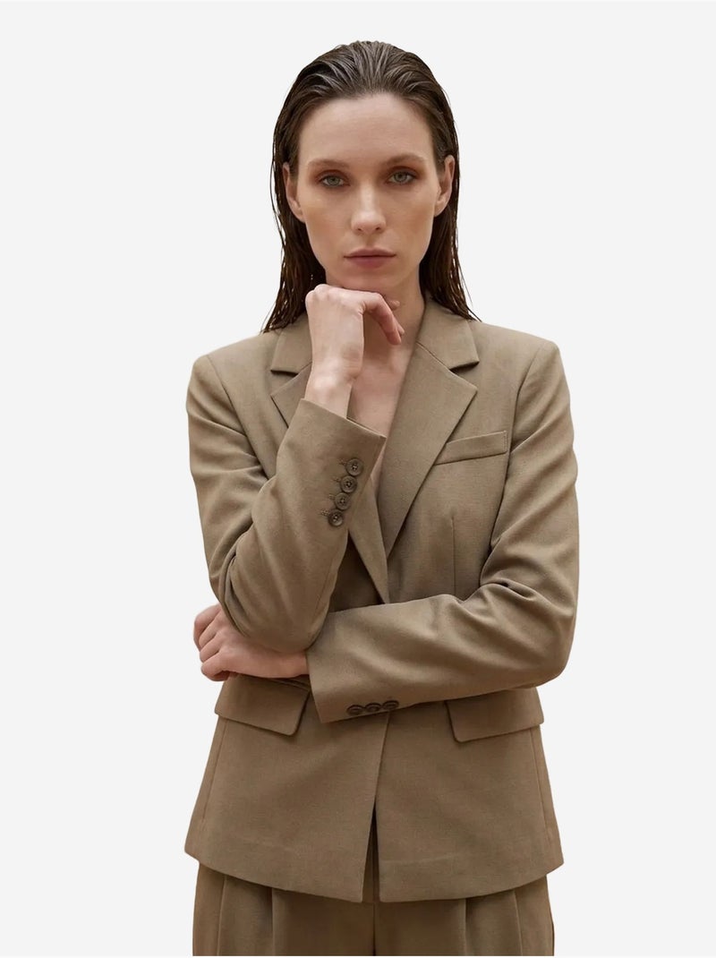 Blazer de mujer de ajuste regular my fashion Caqui - Kiabi