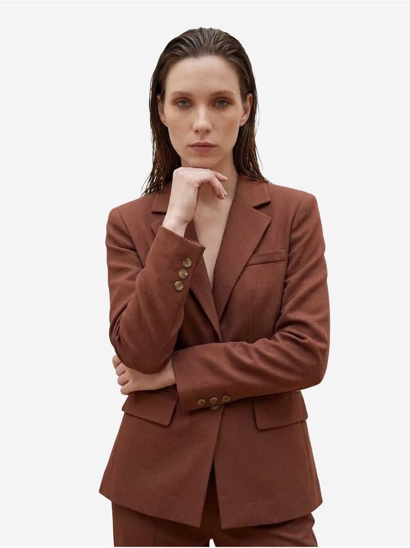 Blazer de mujer de ajuste regular my fashion Marrón chocolate - Kiabi