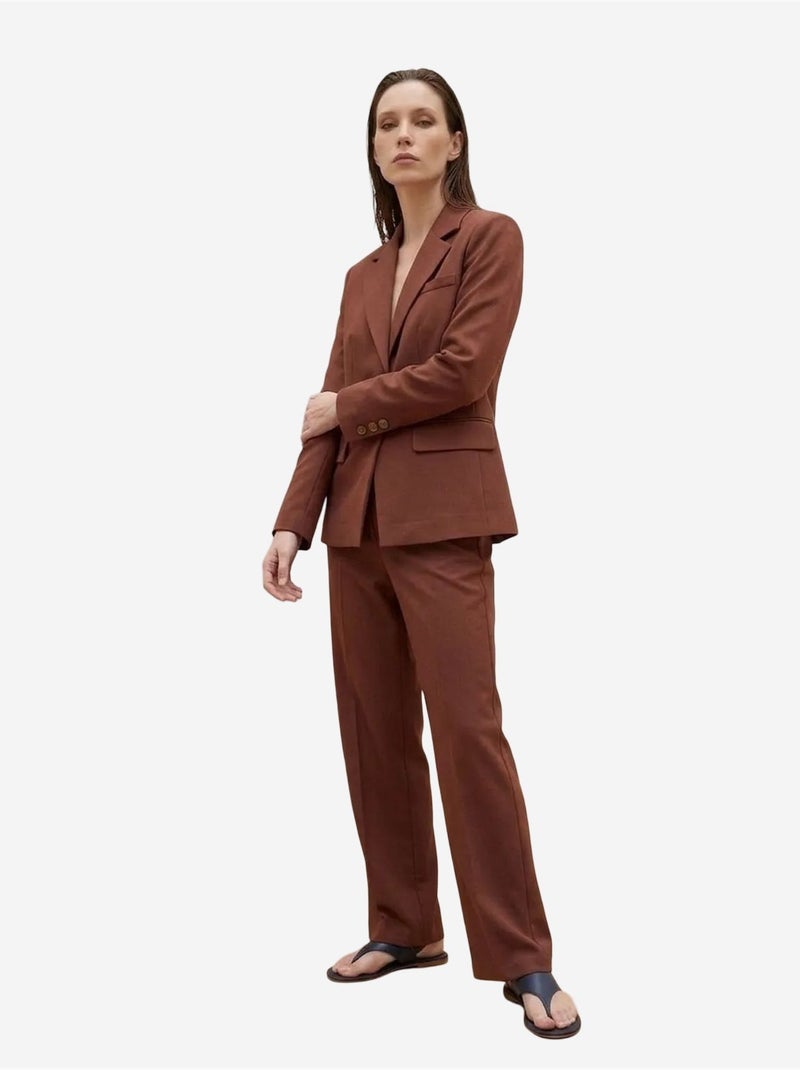 Blazer de mujer de ajuste regular my fashion Marrón chocolate - Kiabi