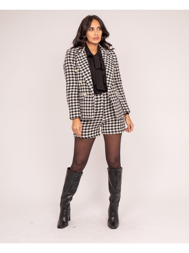 Blazer de pata de gallo URIELLE Negro - Kiabi