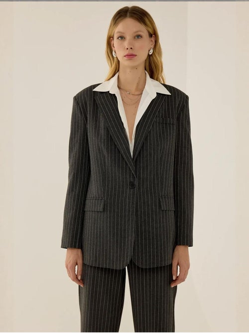 Blazer de rayas finas reece hiccup - Kiabi Blazer de rayas finas reece hiccup - Kiabi