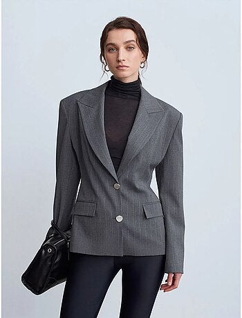 Blazer entallada de crepé con cuello chal dilvin