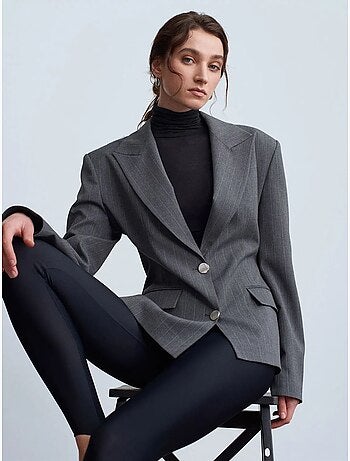 Blazer entallada de crepé con cuello chal dilvin
