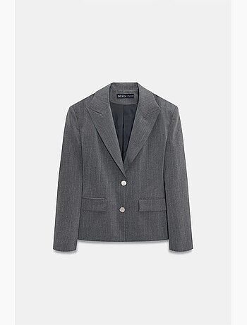Blazer entallada de crepé con cuello chal dilvin
