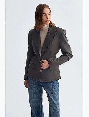 Blazer entallada de crepé con cuello chal dilvin