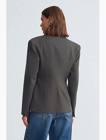 Blazer entallada de crepé con cuello chal dilvin