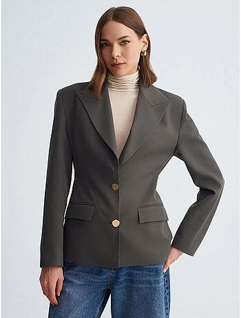 Blazer entallada de crepé con cuello chal dilvin