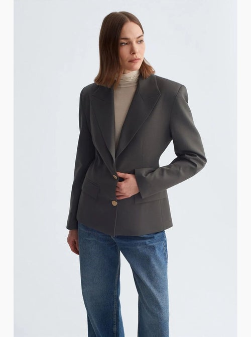 Blazer entallada de crepé con cuello chal dilvin - Kiabi