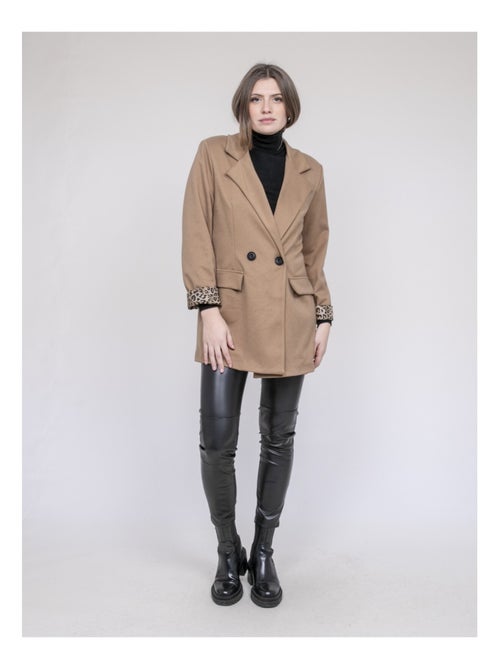 Blazer forro leopardo UVANIE - Kiabi Blazer forro leopardo UVANIE - Kiabi