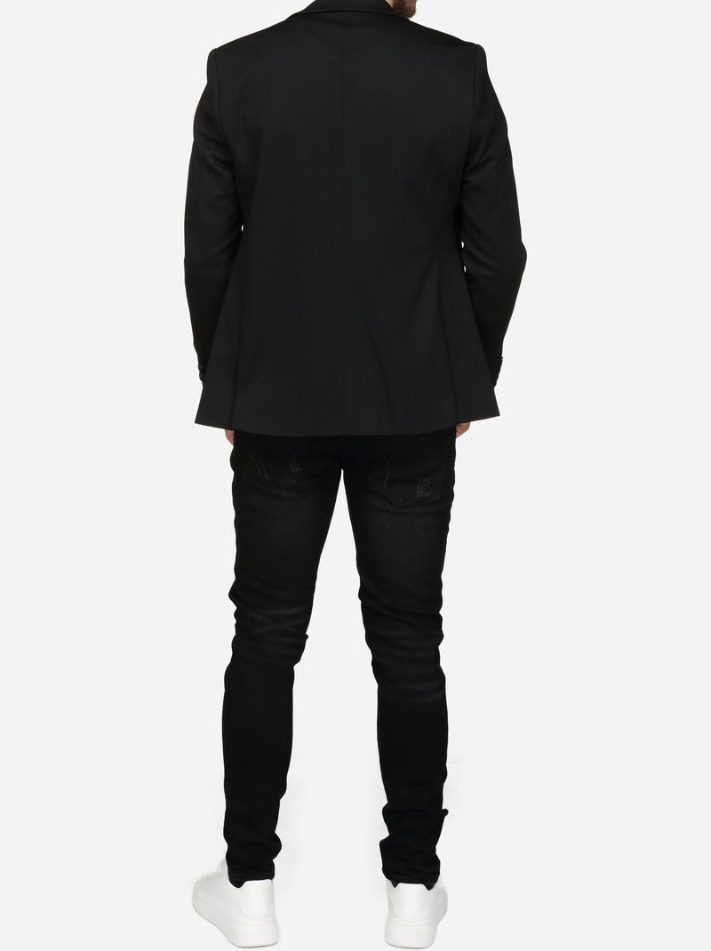 Blazer informal con cuello de sastre - Silverstone Negro - Kiabi