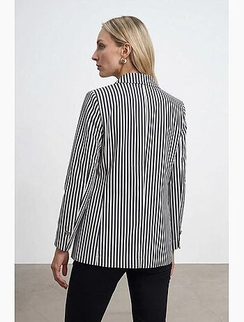 Blazer jacket de popelina a rayas dilvin