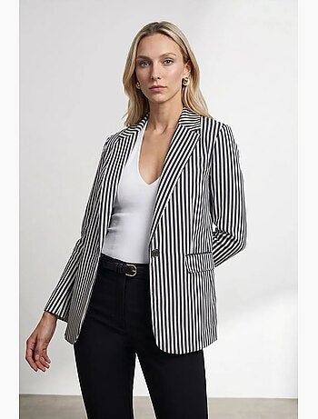 Blazer jacket de popelina a rayas dilvin