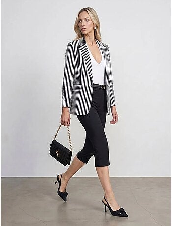 Blazer jacket de popelina a rayas dilvin