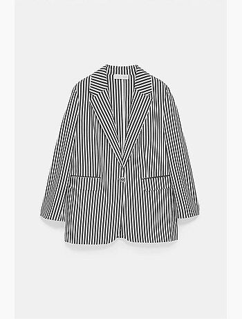 Blazer jacket de popelina a rayas dilvin