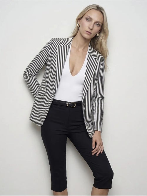 Blazer jacket de popelina a rayas dilvin - Kiabi Blazer jacket de popelina a rayas dilvin - Kiabi